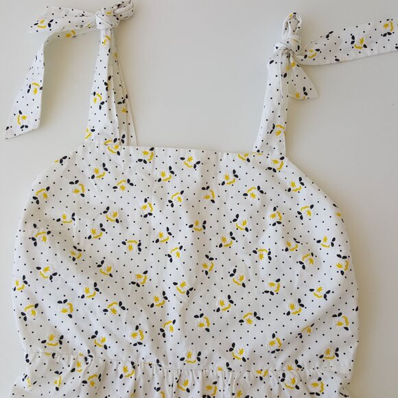 ZARA ! 100% Cotton Jumpsuit with flowers ( Medium ) - Picture 6 of 14